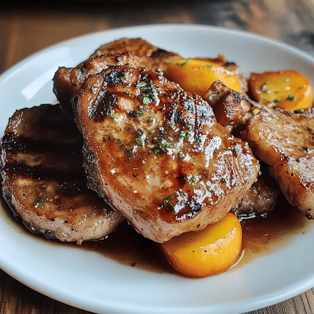 Fire up your grill for these Juicy Grilled Pork Chops topped with a mouthwatering Spicy Peach Glaze! Featuring tender pork and a sweet-spicy flavor burst, this recipe is perfect for summer barbecues or cozy family dinners. Save this pin for a standout dish everyone will love! Perfect for impressing guests or a delightful weeknight meal.