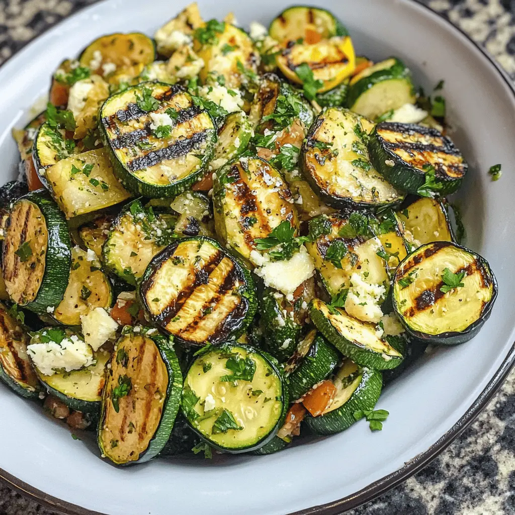 Fire up your grill for this delightful Mediterranean Style Grilled Zucchini Salad! Bursting with fresh flavors, this recipe features tender grilled zucchini complemented by bright tomatoes, olives, and a zesty dressing. Perfect for summer BBQs or a healthy side dish, it’s a must-save for your next gathering! Try it out and make mealtime memorable!