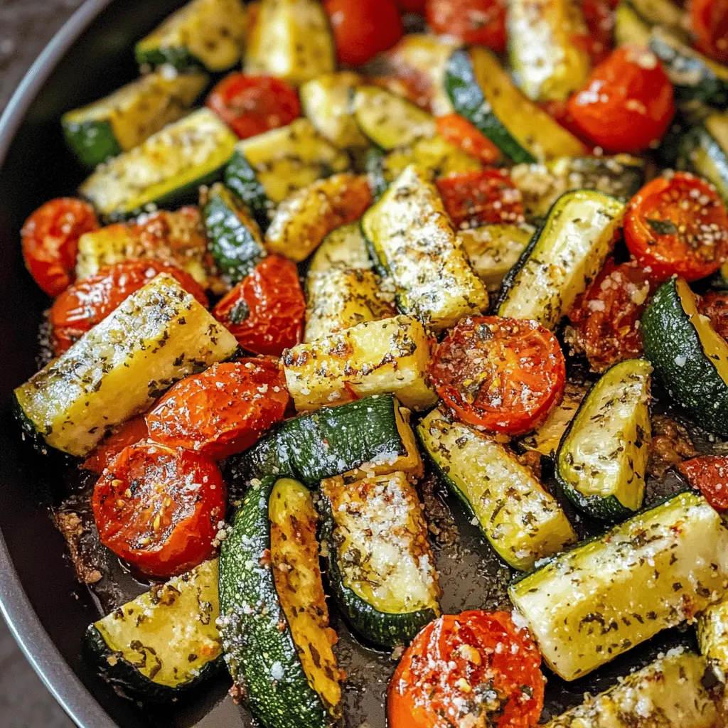 Brighten your dinner table with this Roasted Parmesan Zucchini and Tomatoes recipe! Packed with fresh flavors, this dish features tender zucchini and juicy tomatoes, all topped with a crispy Parmesan crust. It's a perfect side for any meal or a light summer dish. Save this recipe for an easy weeknight dinner or potluck that everyone will love!