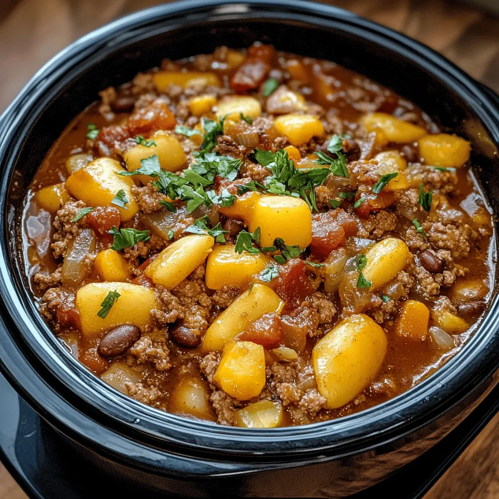 Cozy up with this hearty Slow Cooker Cowboy Casserole! Packed with ground beef, potatoes, and sweet corn, this dish brings comfort and flavor to your dinner table. It's effortless to make, perfect for busy weeknights or gatherings. Don’t forget to save this comforting recipe for later—it’s sure to become a family favorite!