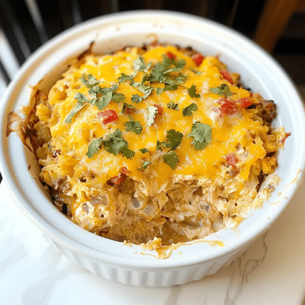 Transform your dinner with this Taco Crock Pot Hashbrown Casserole! Packed with hearty hashbrowns, zesty taco seasoning, and melty cheese, it’s a family favorite that’s simple to prepare. Perfect for busy weeknights or gatherings, just set it and forget it! Save this recipe to enjoy a comforting meal anytime you want a taste of taco delight!